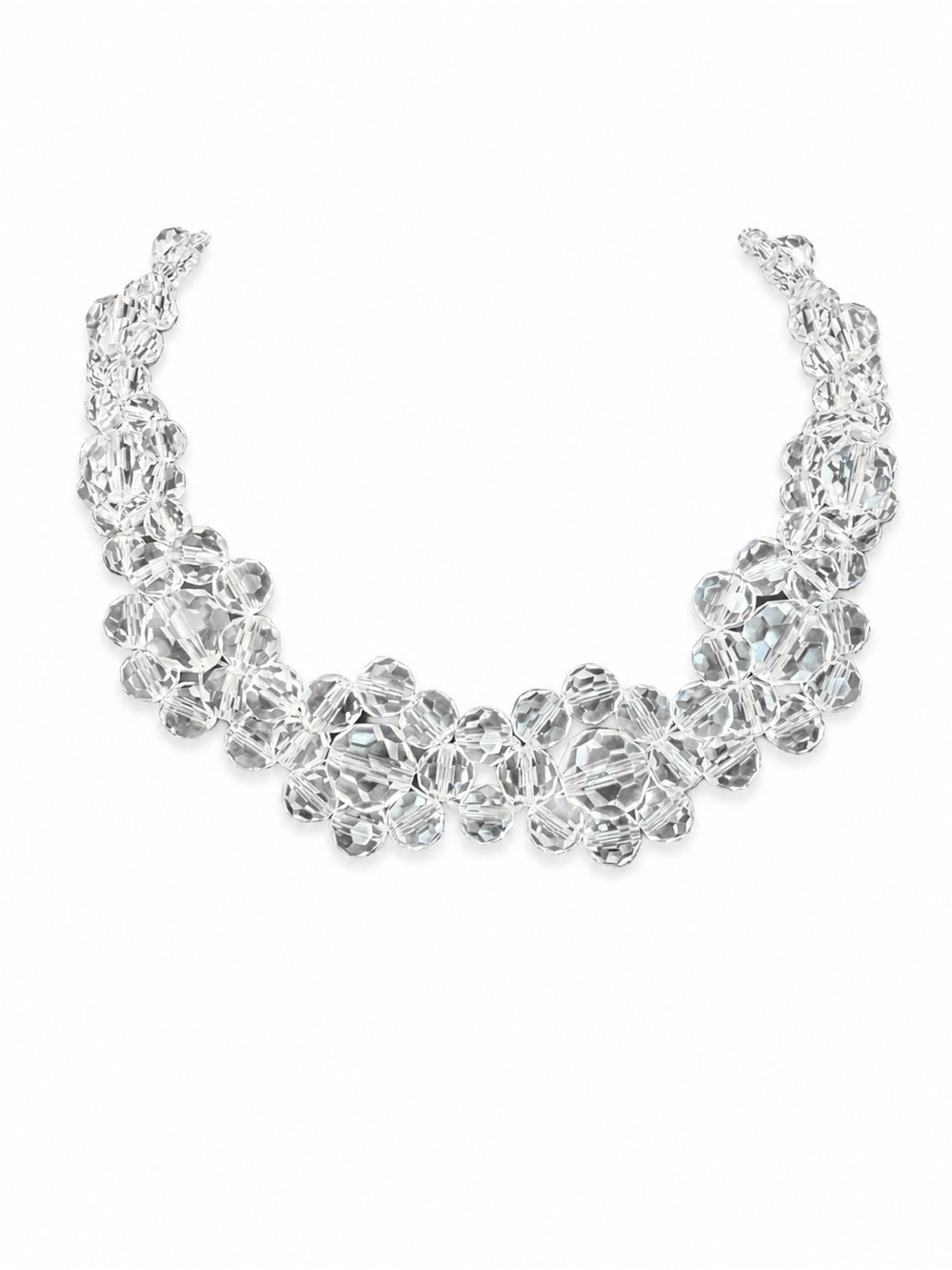 Magnetic Clear Flower Statement Necklace